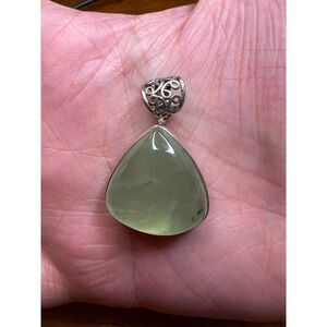 Prehnite Sterling Silver 925 Necklace Pendant